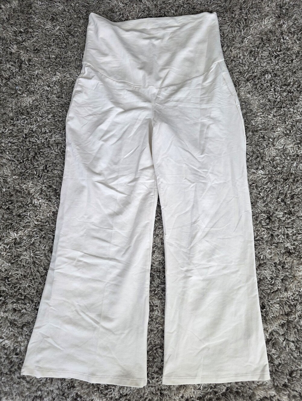 Isabel Maternity By Ingrid & Isabel White/Ivory Wide Leg Pants Size Medium